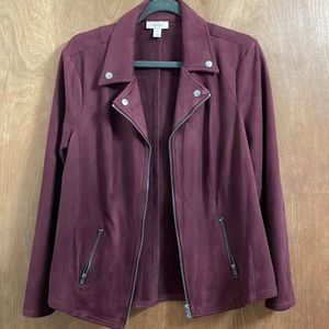 Maroon collared zip up jacket